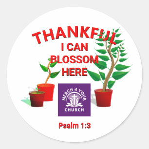 Blossom Geplant hier Christelijke kerk ADD LOGO Ronde Sticker