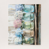  Blossom Hydrangea Mason Jars Legpuzzel (Verticaal)