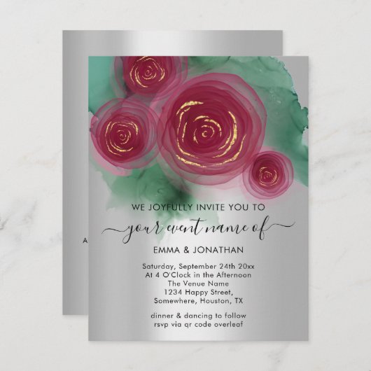 Blossom in stijl met Budget Floral QR Code Roos (Voorkant / Achterkant)