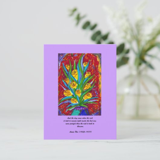 Blossom met Citaat Briefkaart (Staand voorkant)