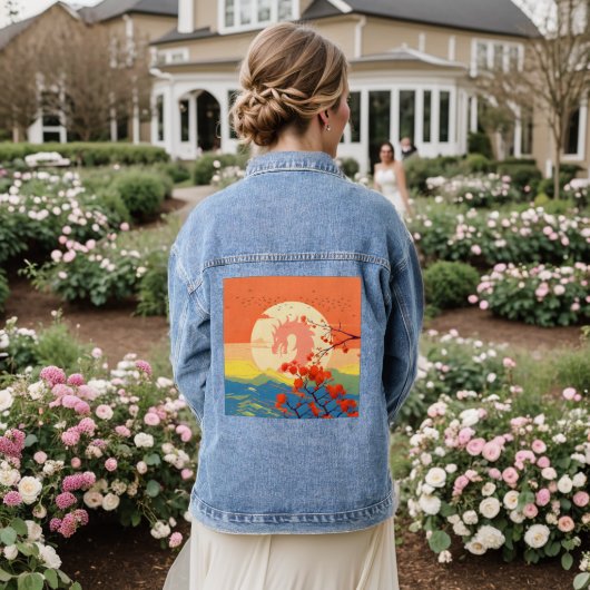 BLOSSOM NATUUR MOUNTAIN DRAGON DENIM JACKET (Huwelijk Achterkant)
