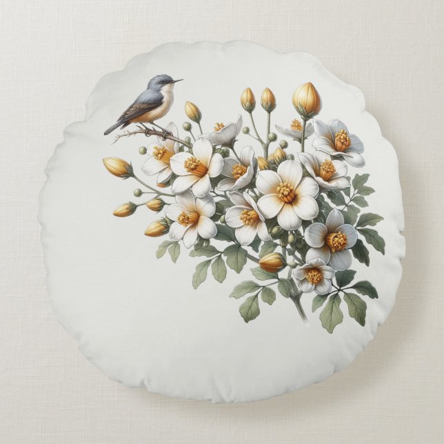 Blossom Perch Rond Kussen (Voorkant)