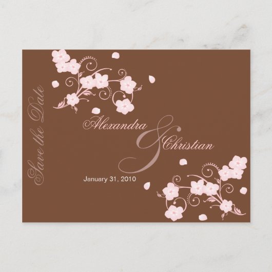 Blossom rose Enregistrer le Faire-part Mariage dat (Devant)