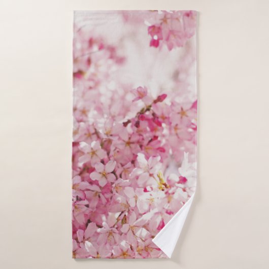 BLOSSOM ROSE ET CHERRY BLANC (Serviette de bain)