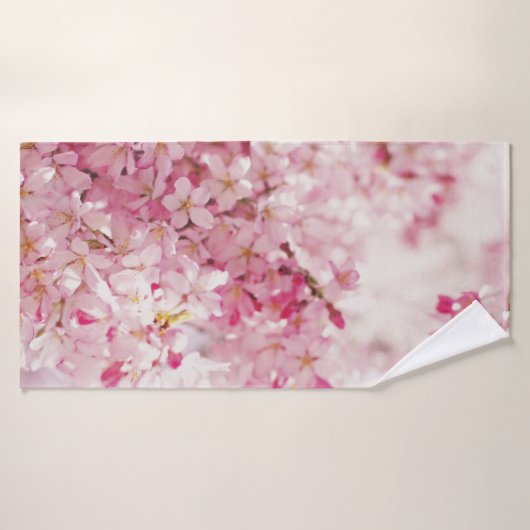 BLOSSOM ROSE ET CHERRY BLANC (Serviette de bain)