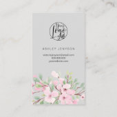 Blossom roze florale logo bedankt visitekaartje (Achterkant)