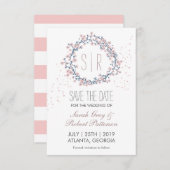 Blossom roze reuzenweddenschap sparen de datum save the date (Voorkant / Achterkant)