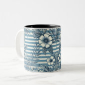 Blossom Stripes Design Café Mug (Devant gauche)
