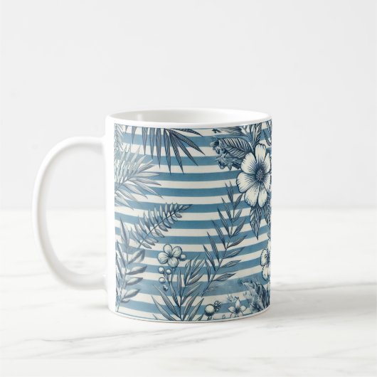 Blossom Stripes Design Café Mug (Gauche)