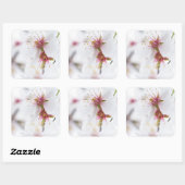 Blossom van de amandelboom vierkante sticker (Vel)