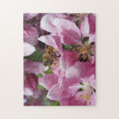 Blossom van honingbijen met roze krabappelboom legpuzzel (Verticaal)
