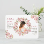 Blossom Wreath foto uitnodiging (Staand voorkant)