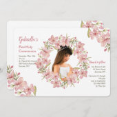 Blossom Wreath Photo Invitation (Devant / Derrière)