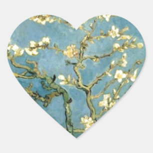 Blossomalamandelboom van Van Gogh Hart Sticker