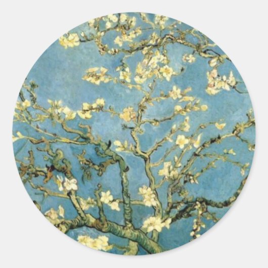 Blossomalamandelboom van Van Gogh Ronde Sticker (Voorkant)