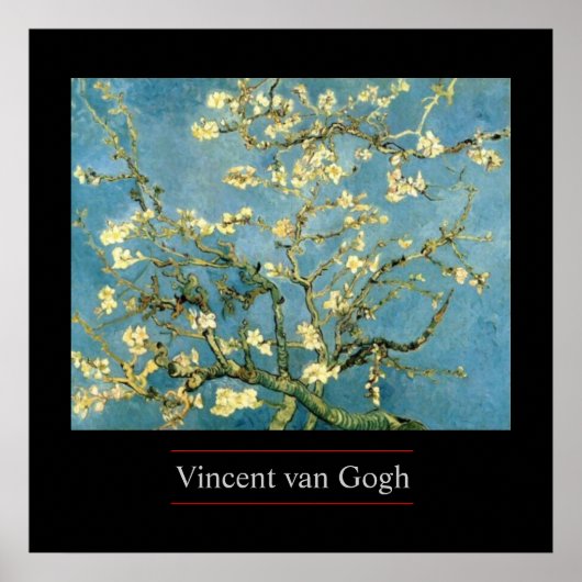 Blossomalmonaboom door Van Gogh Poster Print (Voorkant)