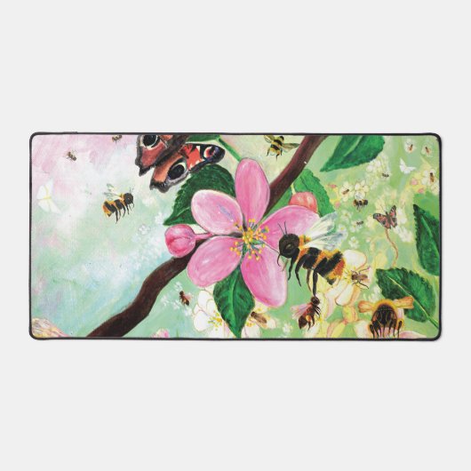 Blossomboom met bijen bureaumat (Voorkant)