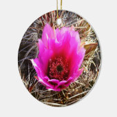 Blossomen Cactus (Prickly Pear) Wilde bloem Keramisch Ornament (Links)