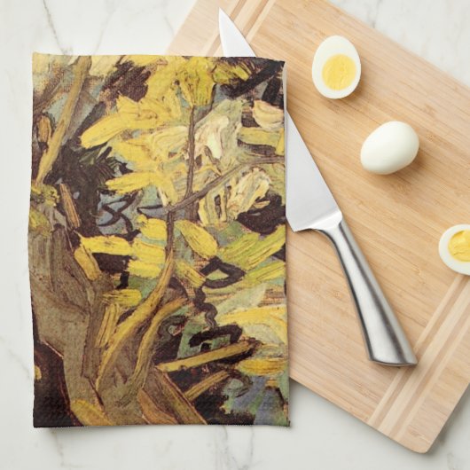 Blossoming Acacia Branches door Vincent van Gogh Theedoek (Quarter Fold)