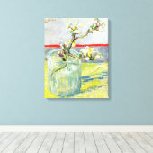 Blossoming Almond Branch door Vincent van Gogh Canvas Afdruk (Insitu (Houten vloer))