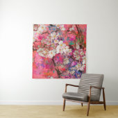 Blossoming apple tree, painting and mixed media ar wandkleed (In Situ (horizontaal))