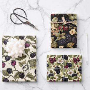 Blossoming Berries Collectie: BlackBerry Boeketten Inpakpapier Vel