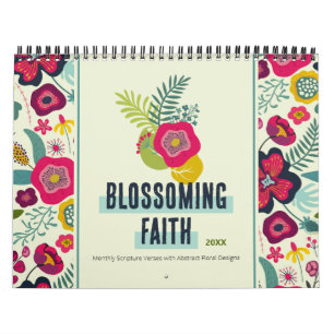 Blossoming Faith Abstracte Bloemenkalender Kalender