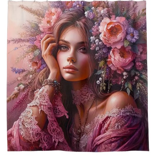 Blossoming Grace Douchegordijn (Voorkant)