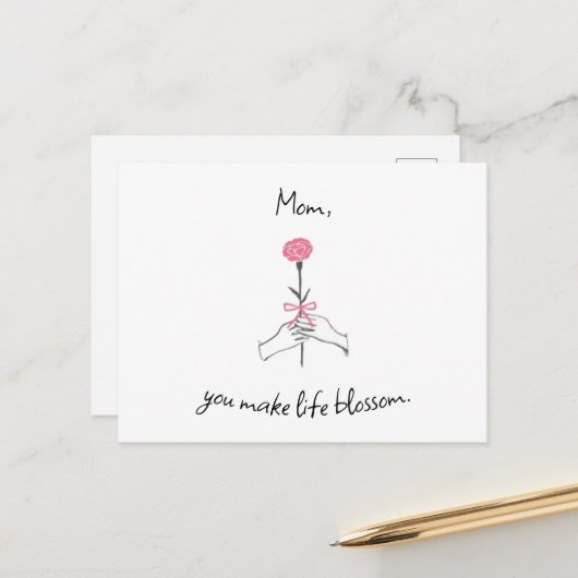 Blossoming Love - Carte Postale Maman (Devant/Arrière en situation)