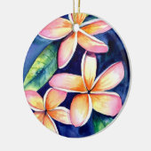Blossoming Plumeria Keramisch Ornament (Links)