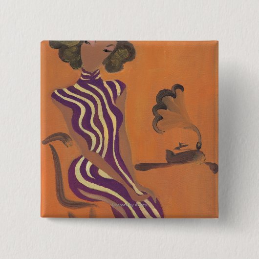 Blossoming Youth No.8 Vierkante Button 5,1 Cm (Voorkant)