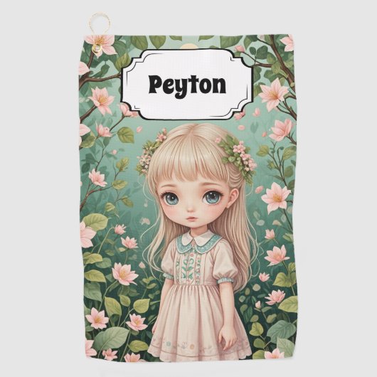 Blossom's Embrace gepersonaliseerd Golfhanddoek (Voorkant)