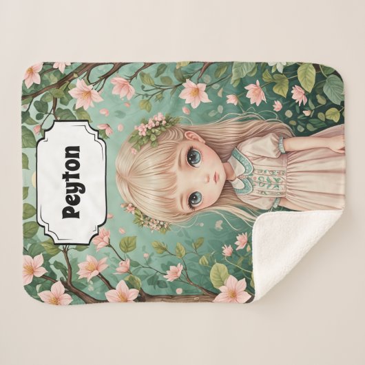 Blossom's Embrace gepersonaliseerd Sherpa Deken (Voorkant (horizontaal))