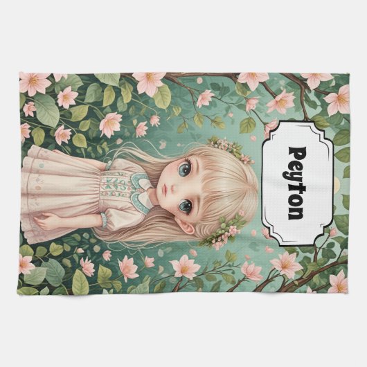 Blossom's Embrace gepersonaliseerd Theedoek (Horizontaal)