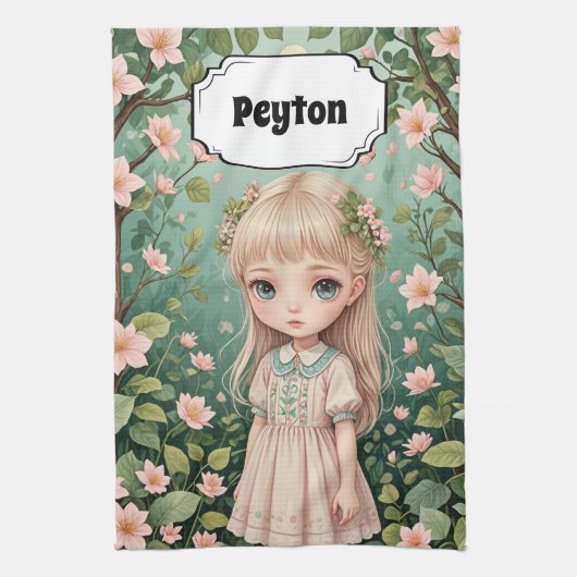Blossom's Embrace gepersonaliseerd Theedoek (Verticaal)