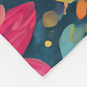 Blossoms of Hope: Levendige Floral Graphic Art Fleece Deken (Hoek)