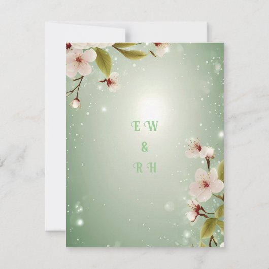 Blossoms of Love" Collection Faire-part de mariage (Dos)