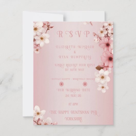 Blossoms of Love" Collection Faire-part de mariage (Devant)