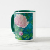 "Blossoms of Love" Mug Rose personnalisé (Devant gauche)