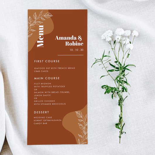 Blossoms of Love : Simple Abstrait Feuilles Menu