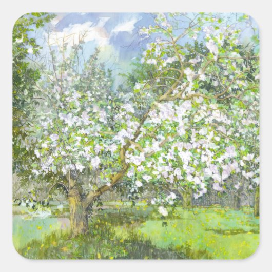 Blossomtuin Vierkante Sticker (Voorkant)