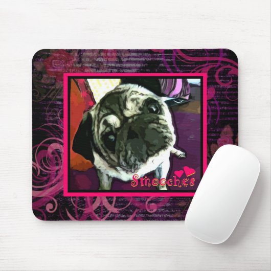 Blossum Pug Mousepad Muismat (Met muis)