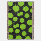 Blot Pattern - Martian Green over Black Deken (Voorkant Verticaal)