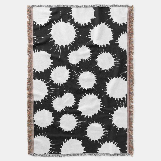 Blot Pattern - White on Black Deken (Voorkant Verticaal)