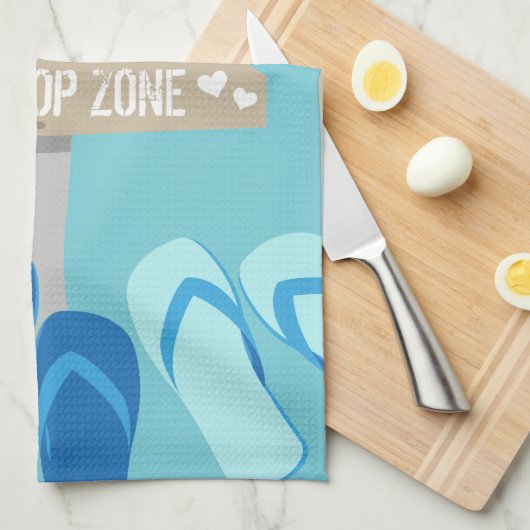 Blote voeten op het strand Thalassophile Quote Theedoek (Quarter Fold)