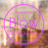 Blow Blowout Bar Voeg Jouw naam Neon Pink toe Raamsticker (Vel 2)