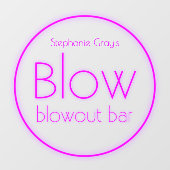 Blow Blowout Bar Voeg Jouw naam Neon Pink toe Raamsticker (Vel)