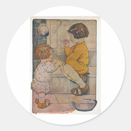 Blow Bubbles Ronde Sticker (Voorkant)