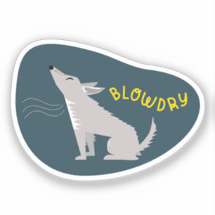 "Blow Dry" hondenverzorging herinnering marine en Sticker