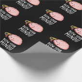 Blow je geest Funny Brain Pun Dark BG Cadeaupapier (Hoek)